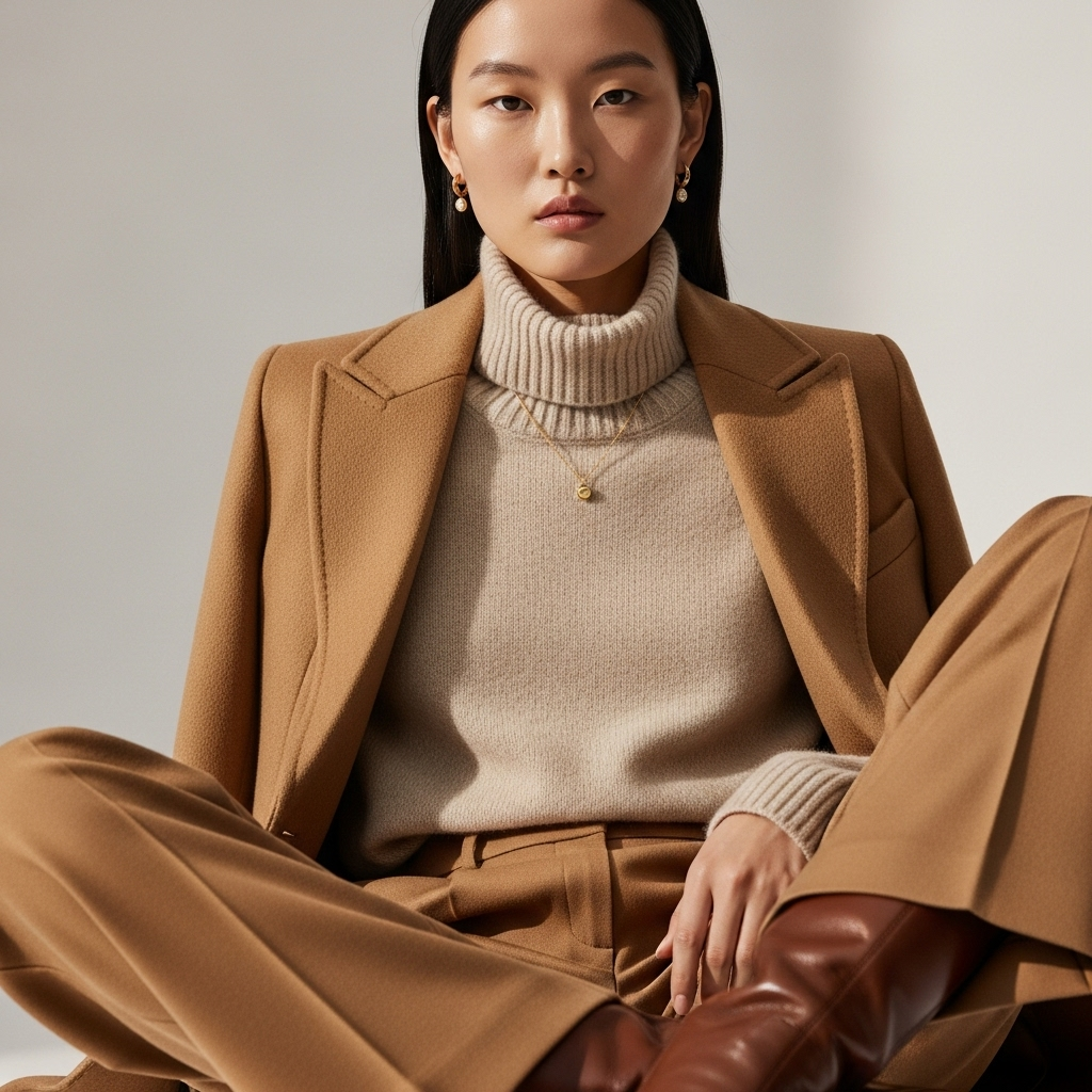 Sekret Elegancji: Camelowy Total Look